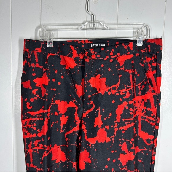 Suitmeister Black Halloween Black Spatter Suit with Tie Large (42-44) - Picture 12 of 14